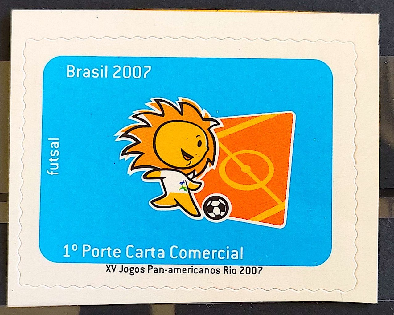 C 2672 Selo XV Jogos Pan Americanos Rio de Janeiro 2007 Futebol Futsal